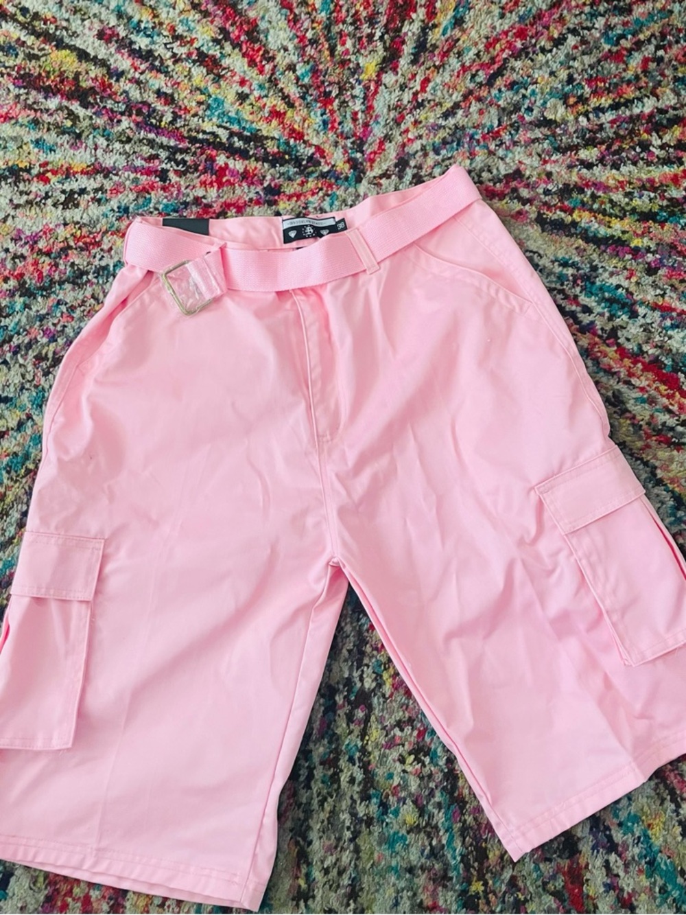 Brooklyn State Pink Men Cargo Shorts with Belt Brand new